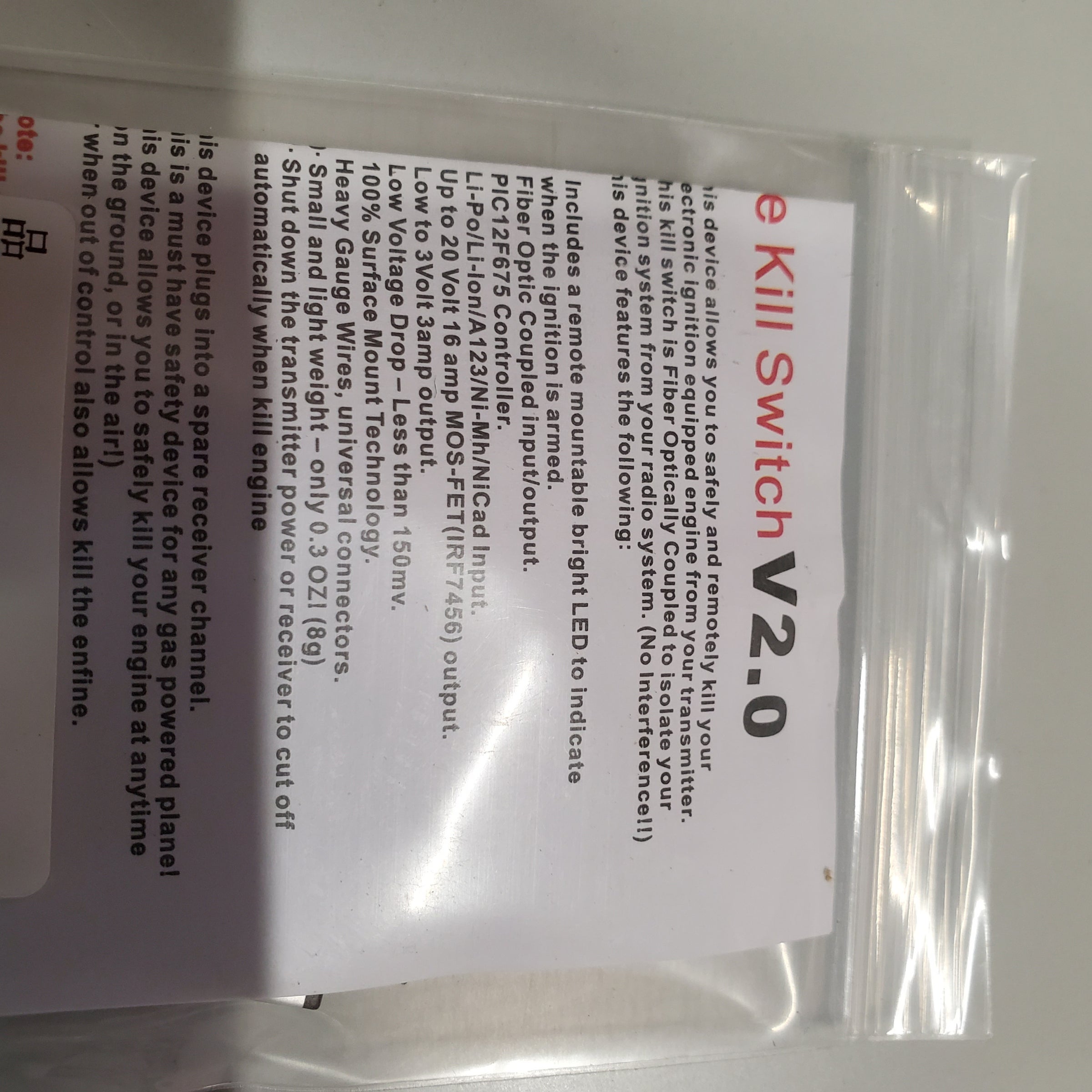 Rcexl Opto Gas Engine Kill Switch V2.0 $15 | Zoom RC